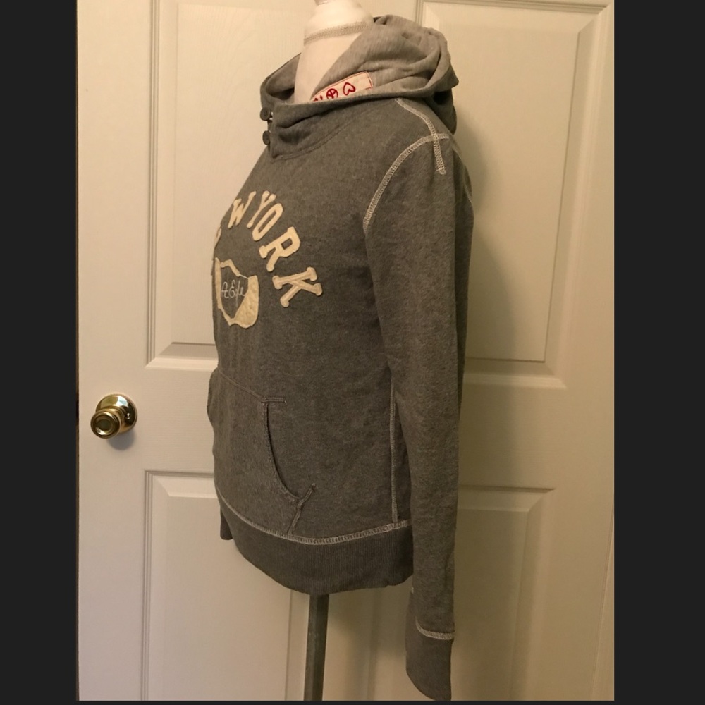 AEO Gray Hooded Sweatshirt - Picture 2 of 8